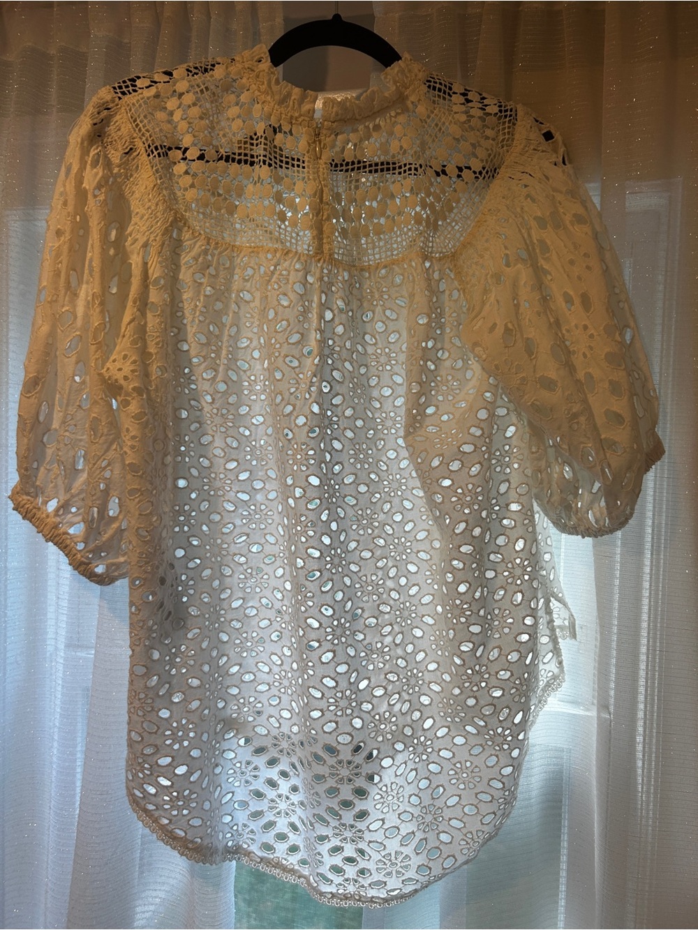All Saints “Tila” Lace Top Sz 8 Chalk White 100% Cotton - Picture 11 of 11